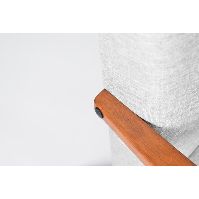 Compass Armchair in Blue Houndstooth Velvet, 1960s For Sale - Image 17 of 18