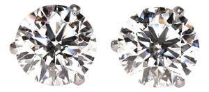 3 Carat Brilliant Round Diamond Stud Earrings in White Gold