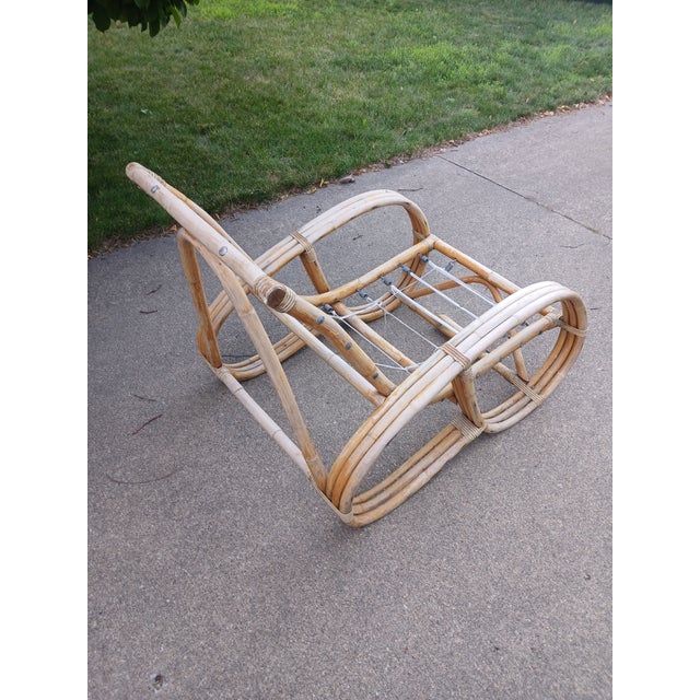 Boho Chic Vintage Bent Bamboo Pretzel Side Chair, in Manner of Frankyl For Sale - Image 3 of 6