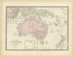 Antique Map of Australia by Levasseur, 1875