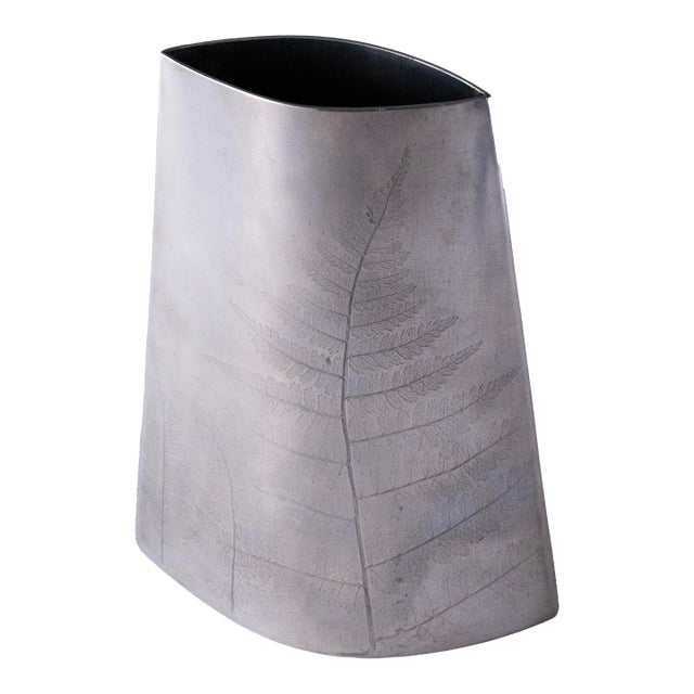 Atelier B. Chaudron - Pewter Fern Vase For Sale
