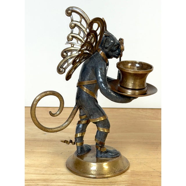 Pair Belle Époque Style Winged Monkey Masquerade Tragedy & Comedy Chambersticks For Sale - Image 16 of 17