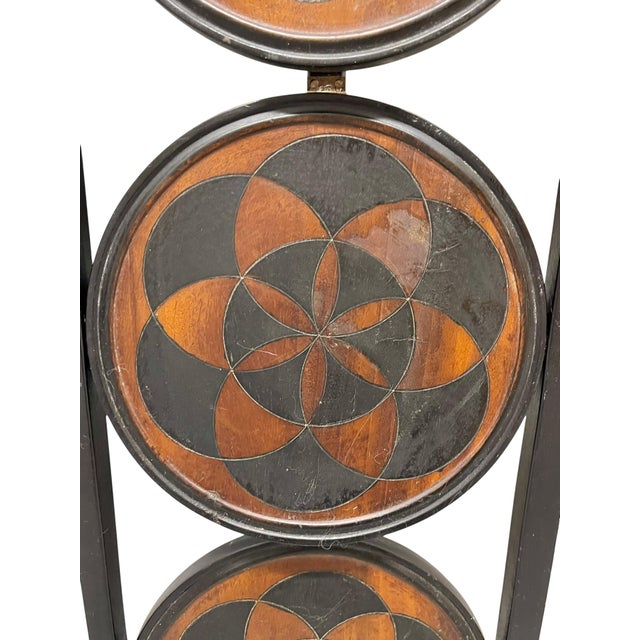 Antique English Folk Art Geometric Cocktail Tray Table For Sale - Image 17 of 18