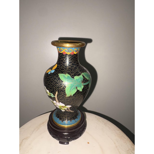 Vintage Cloisonne Vase, 1960 For Sale - Image 4 of 7