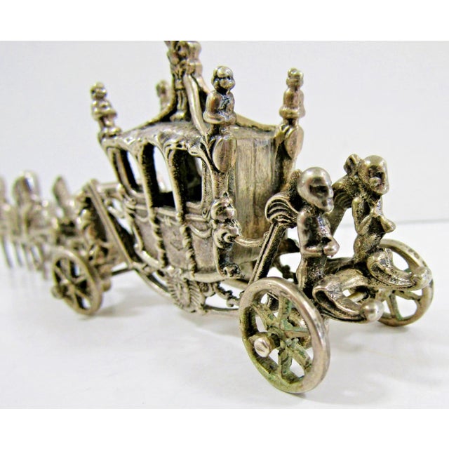 Silver 19th Century European 900 Silver 4 Horse Carriage With Soldiers and Trumpeters Figurine For Sale - Image 8 of 16