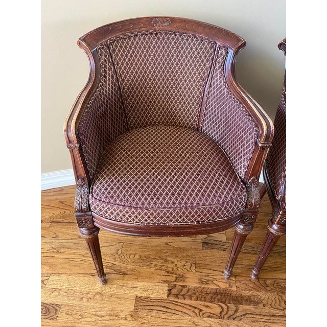 Wood Antique French Louis XVI Style Bergere Chairs For Sale - Image 7 of 7