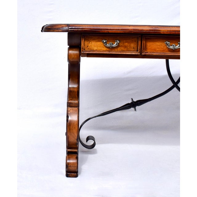 Spanish Spanish Colonial Revival Desk Library Table For Sale - Image 3 of 12
