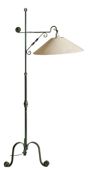 Scandinavian Modern Wrought Iron Floor Lamp with Adjustable Height, 40s, 1940s