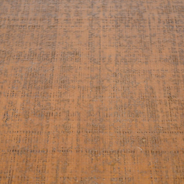 Late 20th Century Grasscloth Game Table With Brass Cap Feet For Sale - Image 4 of 5