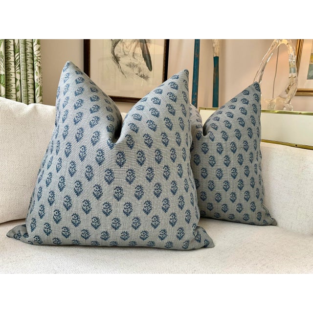 Art Deco Peter Dunham Rajmata Indoor/Outdoor Down-Filled Pillows - a Pair For Sale - Image 3 of 4