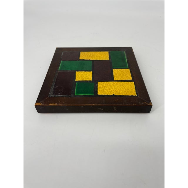 Mid 20th Century Retro Crazed Tile Trivet For Sale - Image 5 of 6