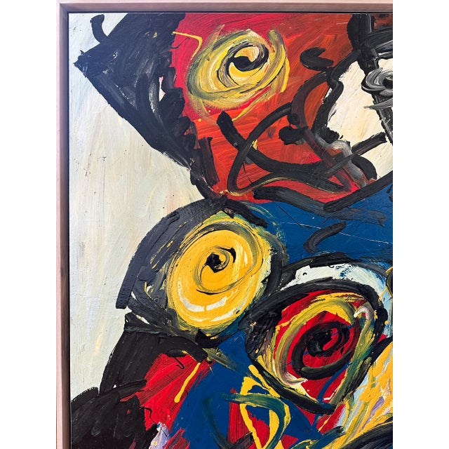 Wood Rare Large-Scale Peter Keil Painting, 1990 For Sale - Image 7 of 10