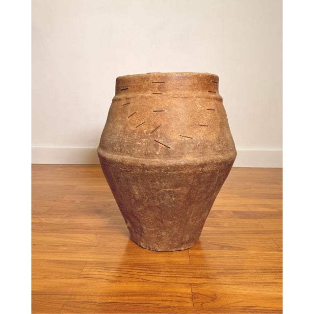 An extraordinary fired clay jar from rural Aragon, probably Bajo Aragón or the province of Teruel, dating from the late...