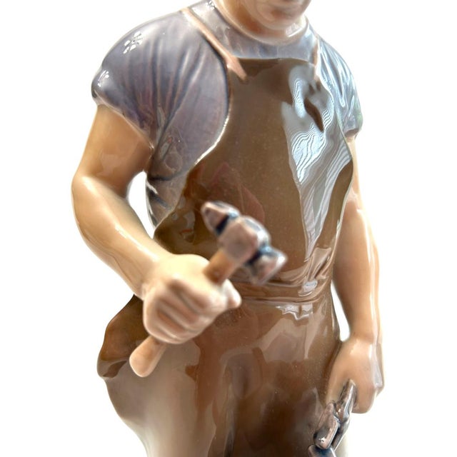 Bing & Grondahl Vintage Bing & Grondahl (Alex Locher) Porcelain “Blacksmith” Figurine #B225 For Sale - Image 4 of 9