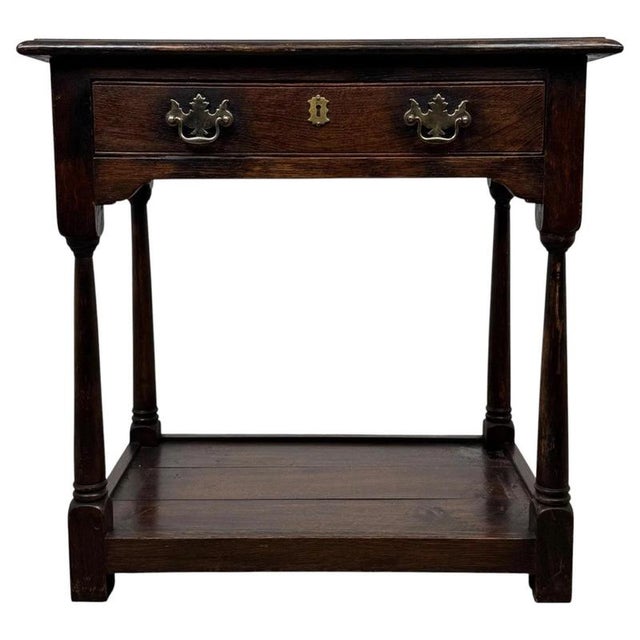Antique Georgian English Oak Side Table For Sale - Image 12 of 12