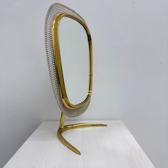Mid-Century Brass Vanity Table Mirror from Vereinigte Werkstätten, Germany, 1950s For Sale - Image 17 of 18
