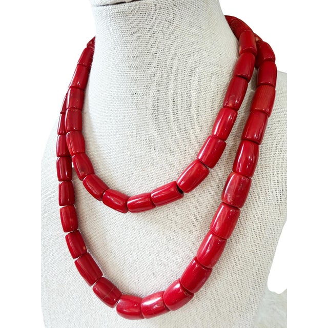 Vintage Chunky Natural Red Coral Strand 14" H For Sale In New York - Image 6 of 10