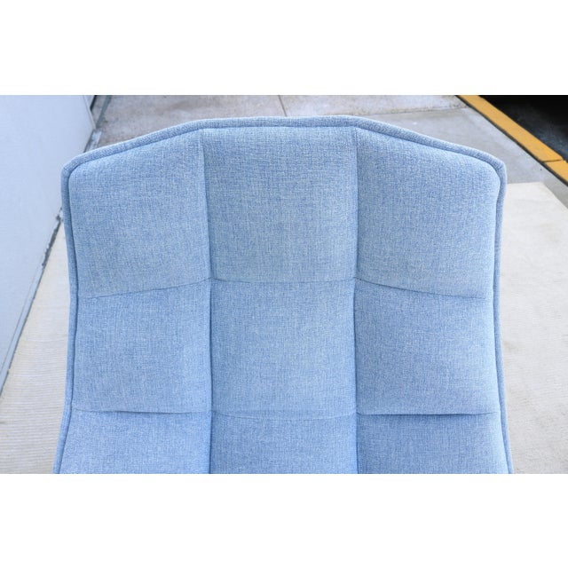 Modern Contemporary Knoll Jehs+Laub Swivel Lounge Chair in Blue and White Fabric For Sale - Image 14 of 18