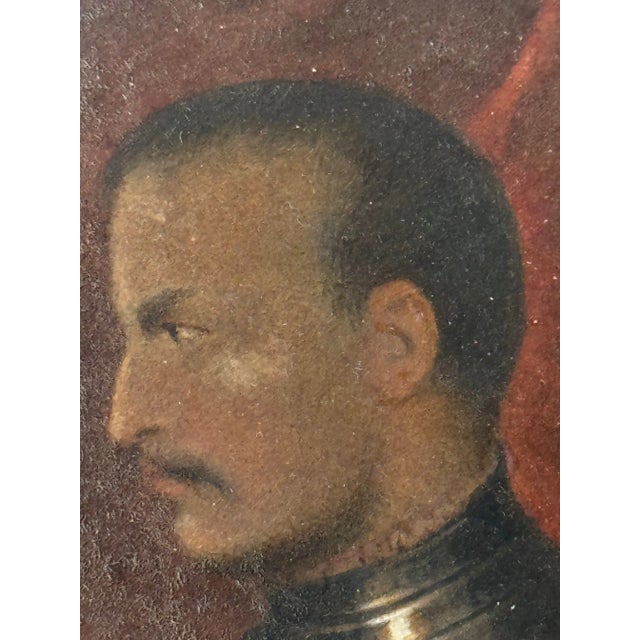Wood 19th Century Florentine Medici Oil Portrait of Giovanni Delle Bande Nere For Sale - Image 7 of 11