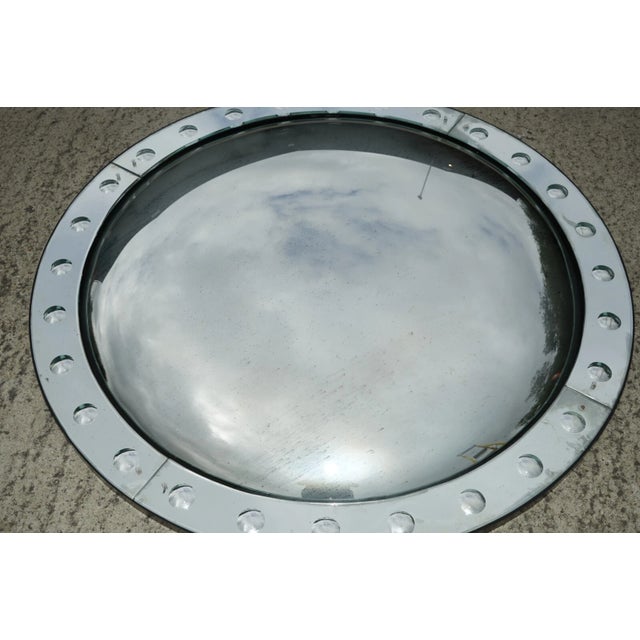 Victorian Massive Round 53in Tall Convex Glass Sorcerers Mirror Butlers Wall Mirror For Sale - Image 3 of 10