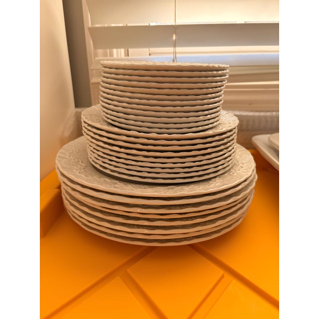 1990s Ralph Lauren "Claire" by Wedgwood — 45-Piece White China Set (Made in England) For Sale - Image 9 of 11