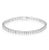 Diamond Half Bezel Channel Set Tennis Bracelet. This unisex tennis bracelet features an array of 80 princess-cut white...