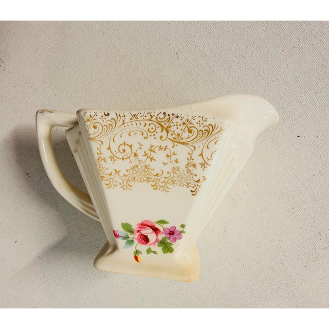 Vintage Floral Art Deco Creamer For Sale - Image 4 of 4