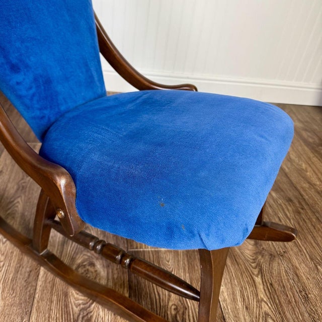 Brown Vintage Victorian-Revival Parlor Rocking Chair For Sale - Image 8 of 11