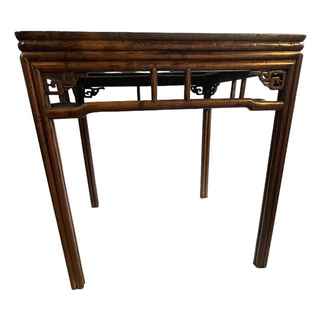 Chinese Antique Peach Wood Square Table in Ming Dynasty Style For Sale