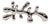 Horizontal Abstract Metallic Silver Ceramic Statue For Sale