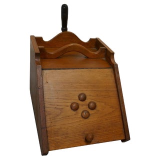 Victorian Gilded Ash Coal Box with Liner and Shovel, 1880s, Set of 2 For Sale