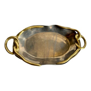 Vintage David Marshall Aluminium and Brass Brutalist Style Tray by Circa 1980s For Sale