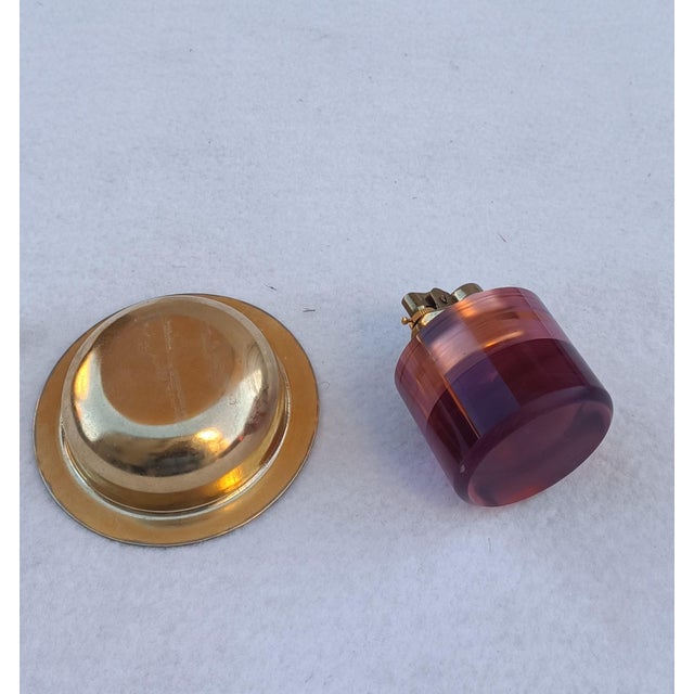Gold Built-in Smoking Set with Ashtray and Lighter, 1970s, Set of 2 For Sale - Image 8 of 14