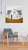 This artwork presents a minimalist depiction of a barn, characterized by a stark white facade and a muted color palette...