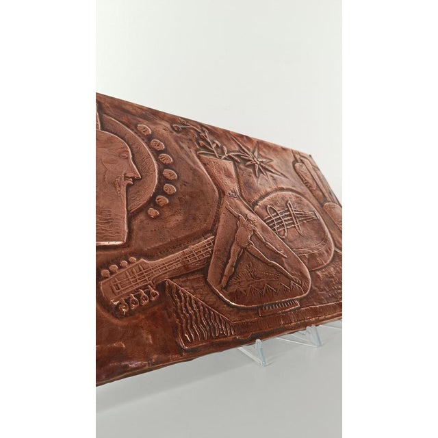 Mid-Century Italian Cubist Copper Sculpture Panel, 1950s For Sale - Image 13 of 18