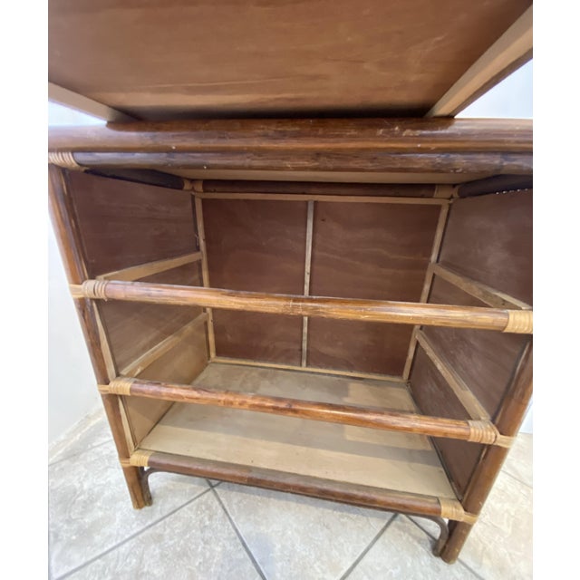 Vintage Rattan and Bamboo Cane Chest of 3 Drawers, 1970s For Sale - Image 6 of 15