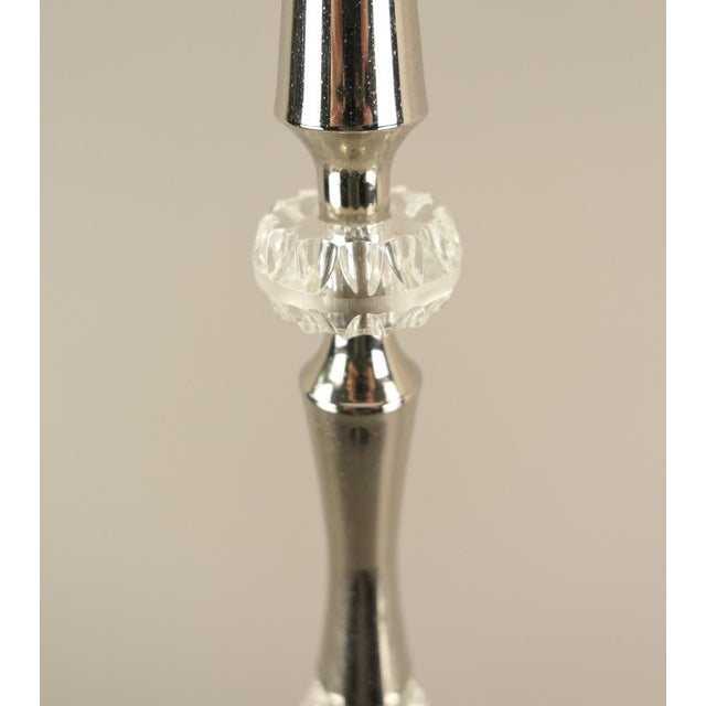 Beautiful floor lamp, the shaft is decorated with glass elements blown into shape, the lampshade made of ABS plastic The...