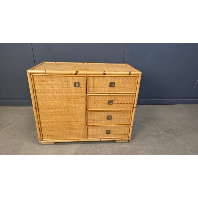 Wicker and Bamboo Cabinet from Dal Vera, Italy, 1970s For Sale - Image 11 of 12