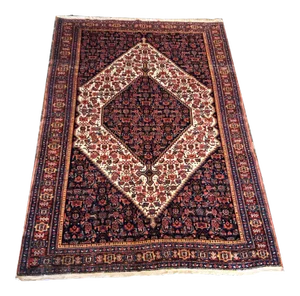 Antique Primitive & Tribal Persian Seneh Rug