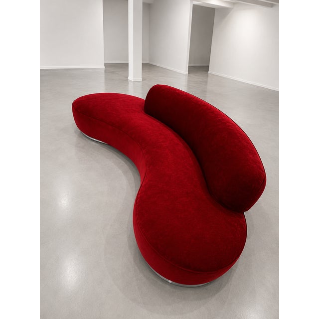 Red Vladimir Kagan for Directional (Attributed) Serpentine Cloud Sofa, Model 4891-J, 1980s For Sale - Image 8 of 14
