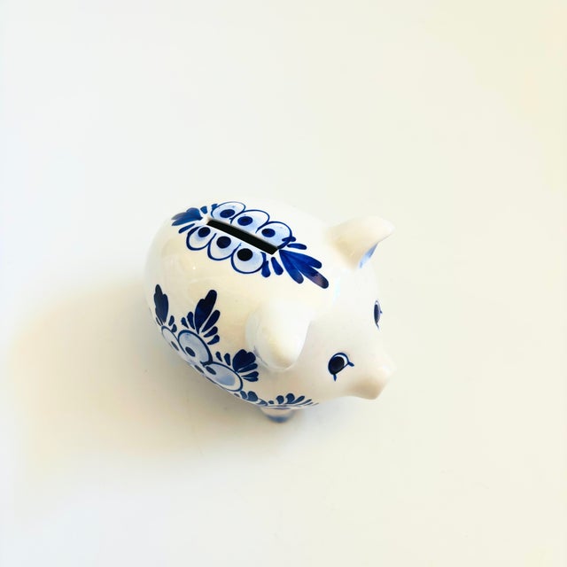 Traditional Delft Blue and White Piggy Bank For Sale - Image 3 of 12