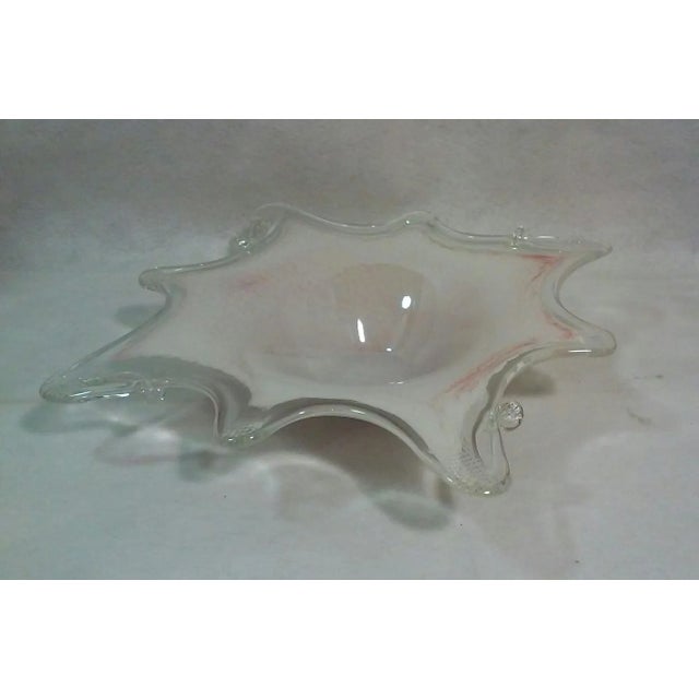 1970s Murano Pink and White Console Bowl For Sale - Image 5 of 11