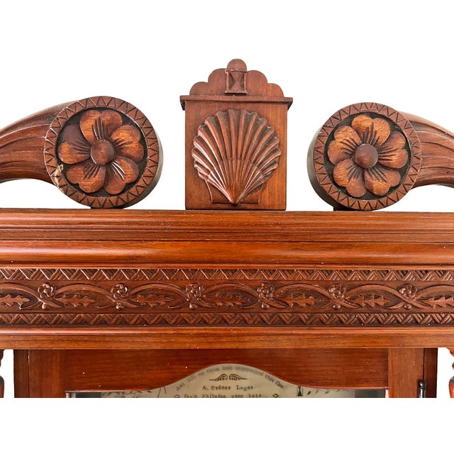 Wood Antique 1914 Grandfather Clock For Sale - Image 7 of 12