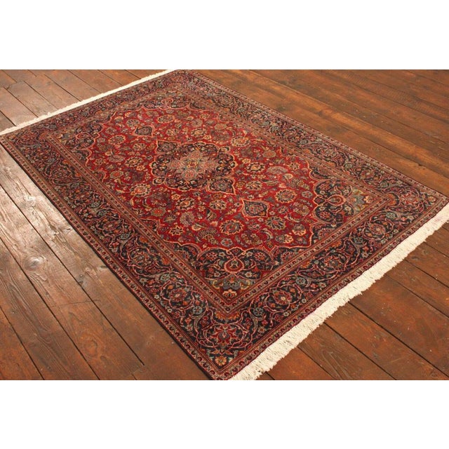 Red Middle Eastern Rug in Wool For Sale - Image 8 of 11