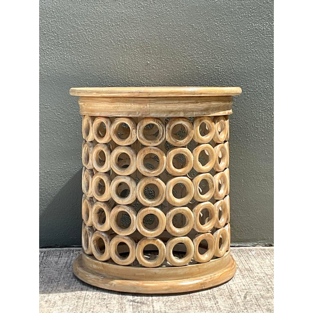Vintage Openwork Wood Side Table For Sale - Image 12 of 12