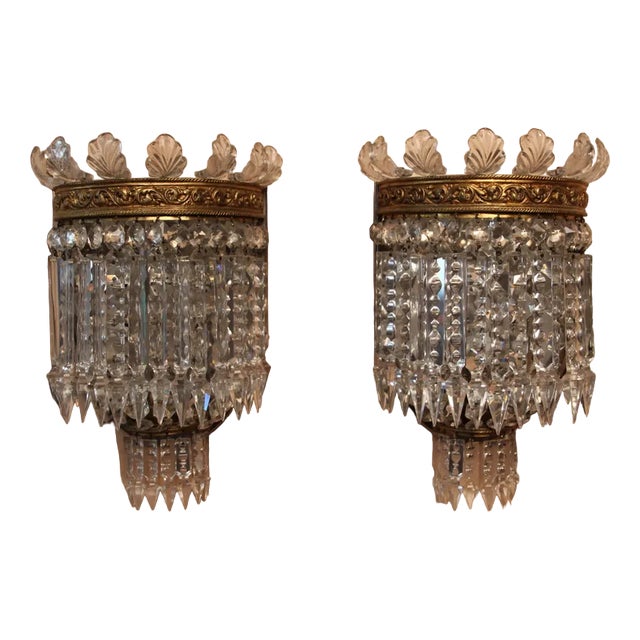 Model Crinoline Sconces from Baccarat, 1950s, Set of 2 For Sale