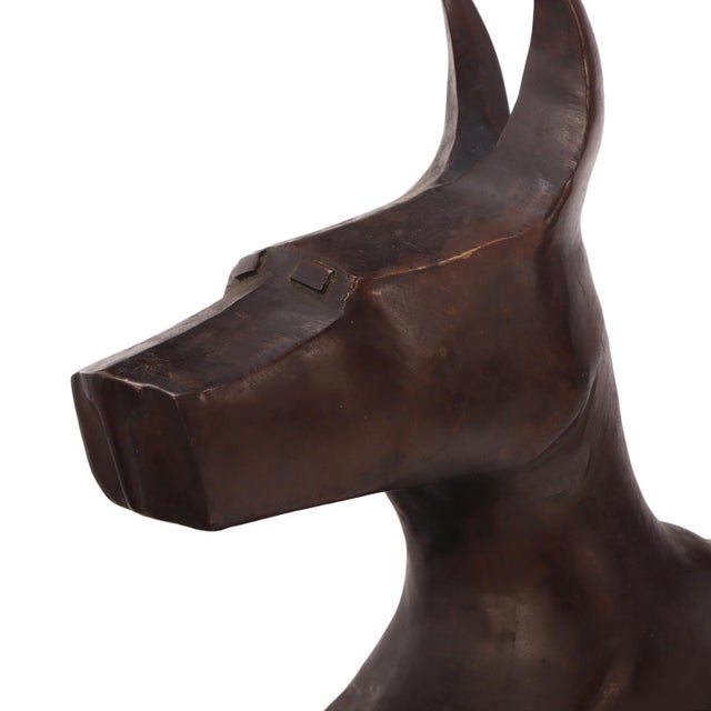 Cubism French Modernist Bronze Sculpture of a Stylized Dog, C. 1940. For Sale - Image 3 of 6