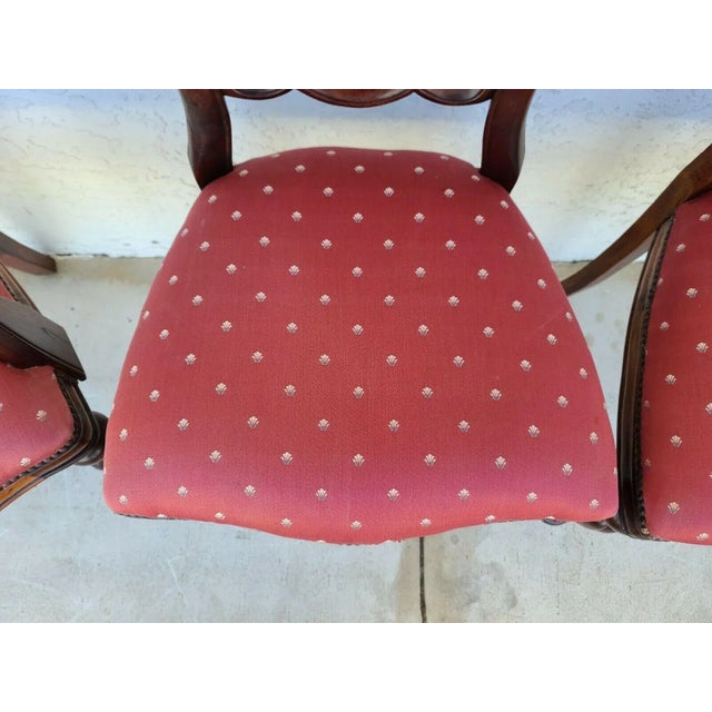 English Walnut Petite Dining Chairs - Set of 4 For Sale In Miami - Image 6 of 13