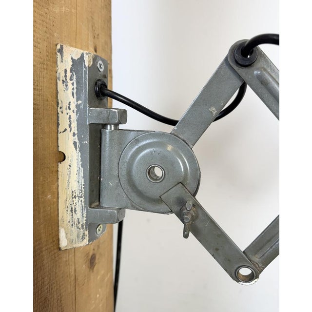 Industrial Black Enamel Scissor Wall Lamp, 1950s For Sale - Image 15 of 18