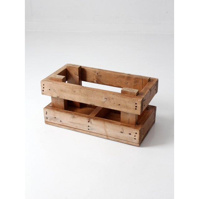 Farmhouse Vintage Industrial Wood Crate With Divided Interior For Sale - Image 3 of 15